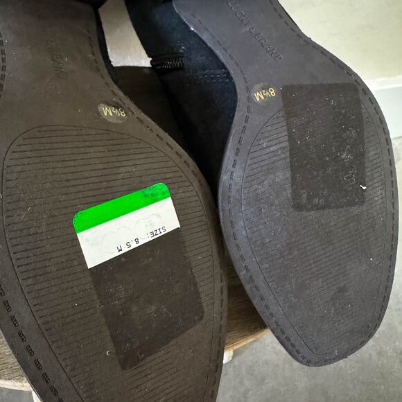 Lucky Brand Lilka Block Heels Suede Bootie Ankle Boots Black Academia Sz 8.5 NEW - Picture 9 of 11